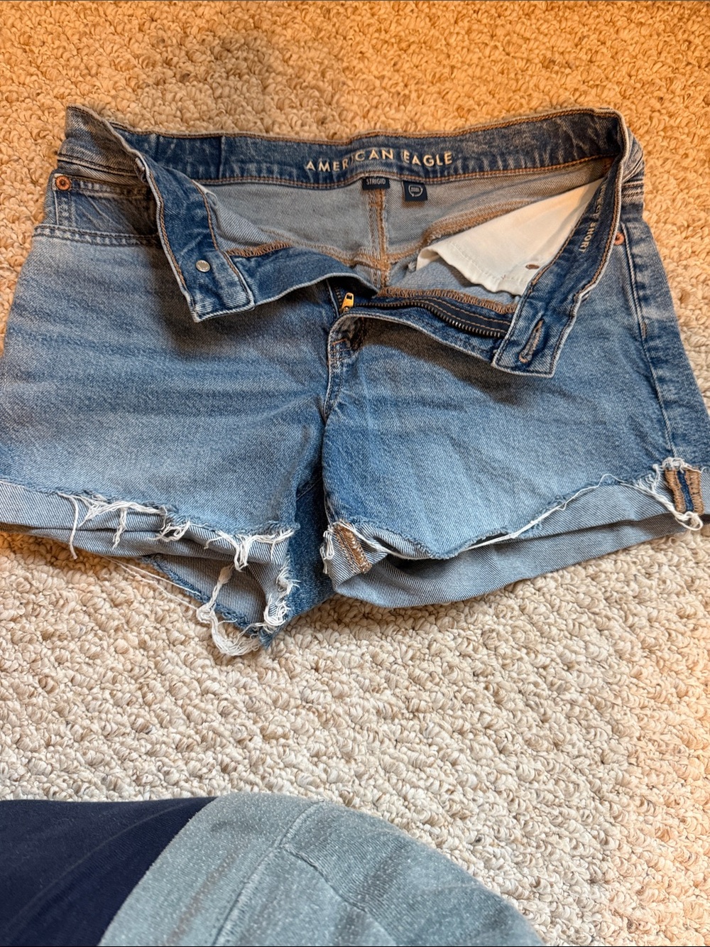 American Eagle Outfitters Distressed Blue Denim Cutoff Shorts